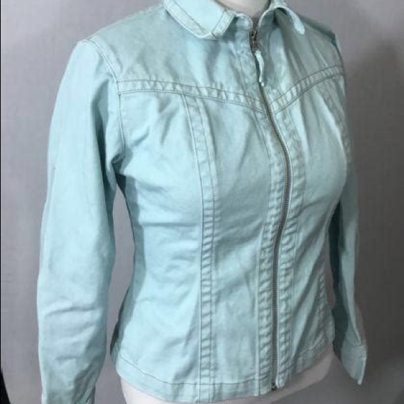 pastel blue denim jacket